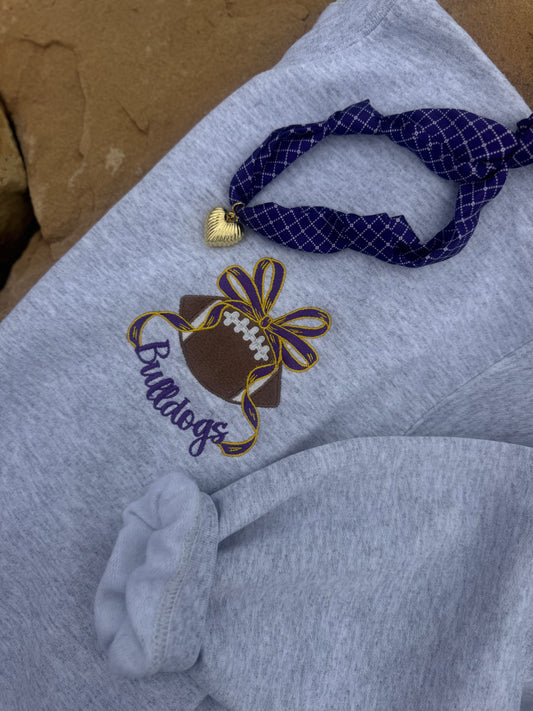 School Spirit Football and Bow (your team name and colors)