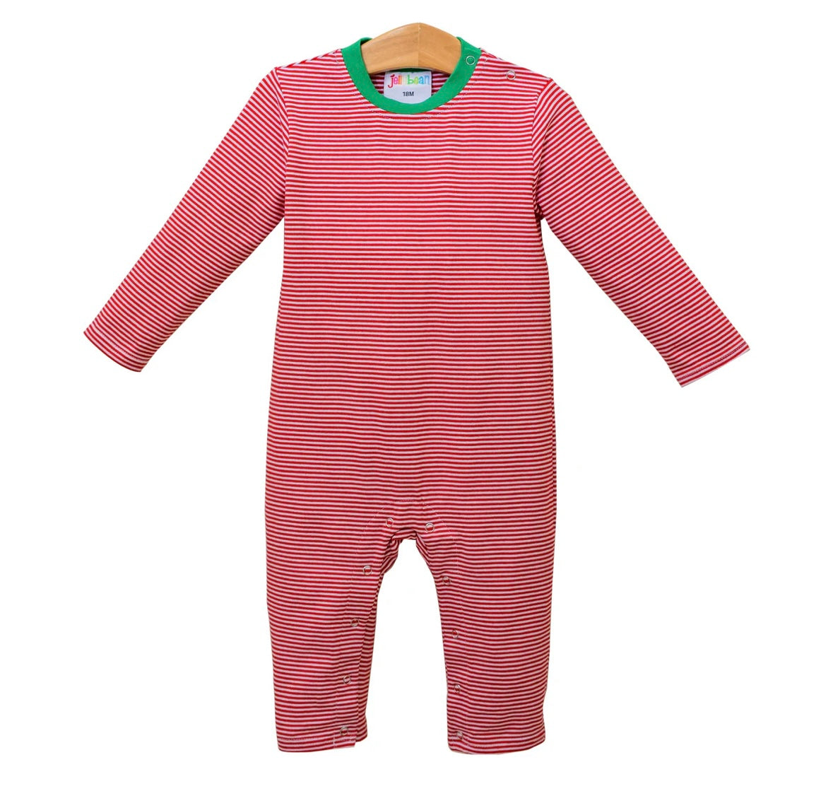Romper- Red Stripe and Green