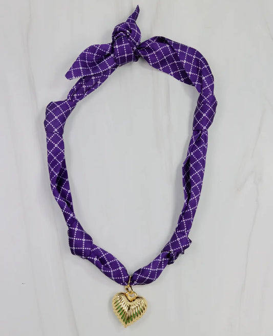 Serafina Scarf Charm Necklace Purple