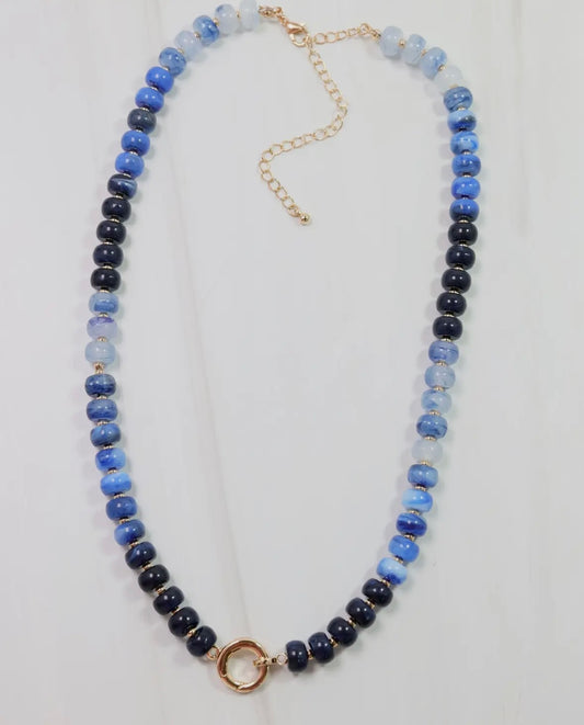 Blue Candy Beaded Necklace
