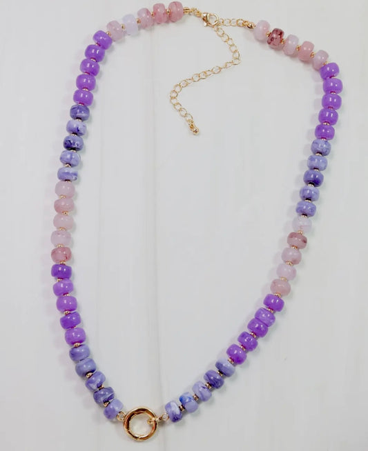 Purple Candy Beaded Necklace