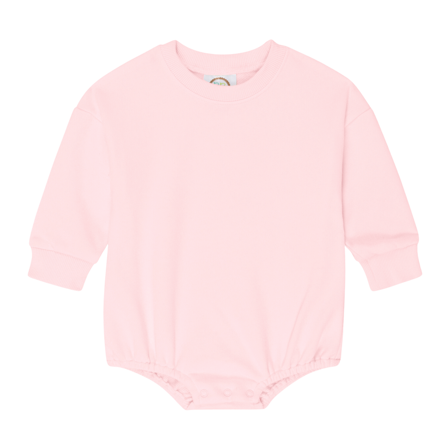Sweatshirt Bubble Romper (Pink and Cream)