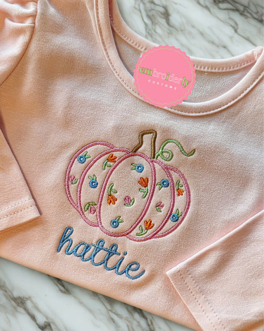 Long Sleeve Pumpkin Girl’s Tee