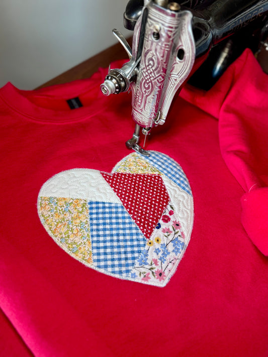Quilted Heart Sweatshirt