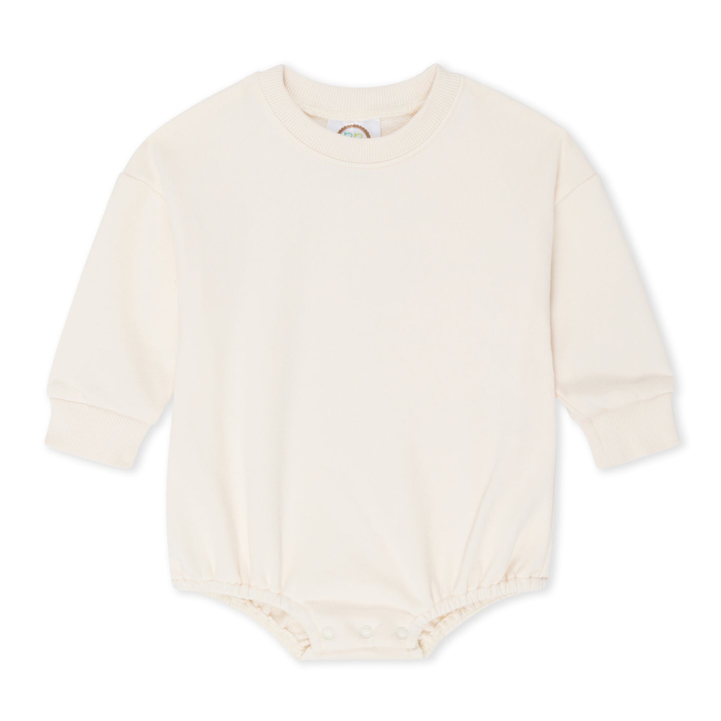 Sweatshirt Bubble Romper (Pink and Cream)